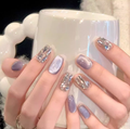 Purely Handmade Wearable Nail Stickers, Short Style, Melard Manicure, Light Luxury, High-End, Complexion-Enhancing Nail Patches