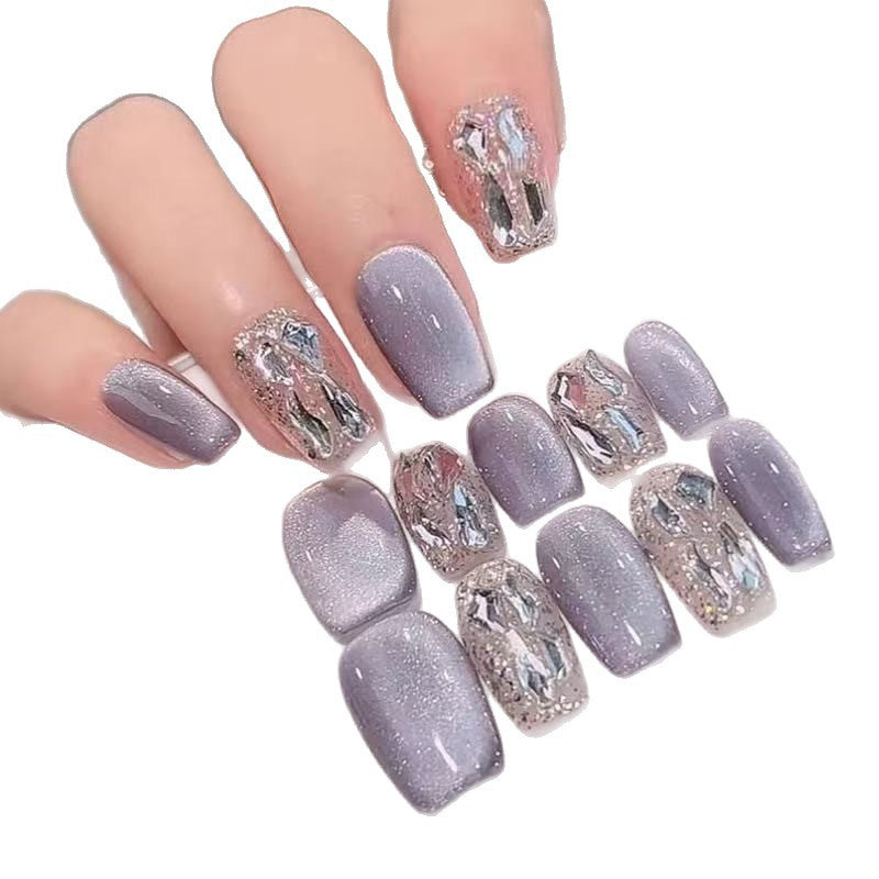 Purely Handmade Wearable Nail Stickers, Short Style, Melard Manicure, Light Luxury, High-End, Complexion-Enhancing Nail Patches
